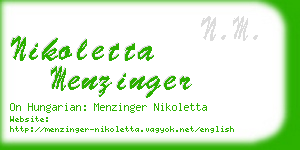 nikoletta menzinger business card